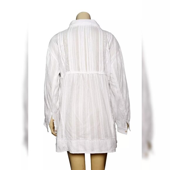 Anthropologie Pilcro Collared Pintuck Blouse S 6 Women Casual Shirt Top NW 42540 - Picture 4 of 6